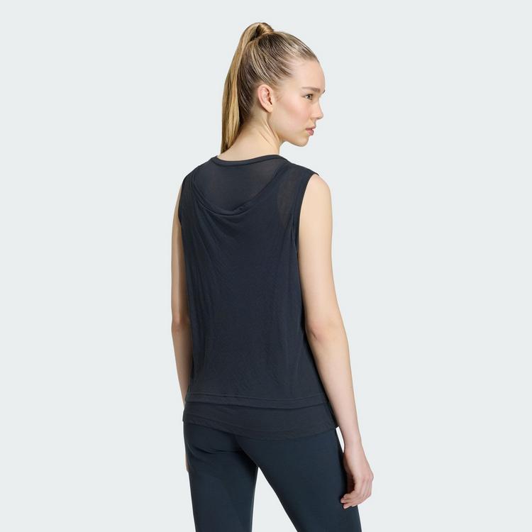 adidas adidas SOFT LUX SHEER TANK TOP Tanktop Damen - Black - 1 | SportScheck