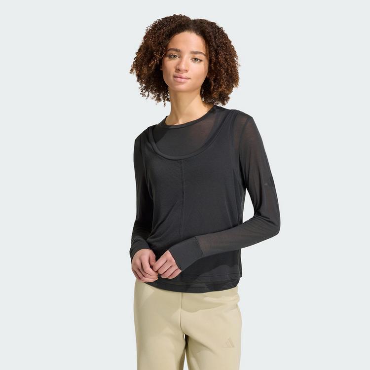 adidas adidas SOFT LUX LONGSLEEVE, TRANSPARENT Tanktop Damen - Black - 0 | SportScheck