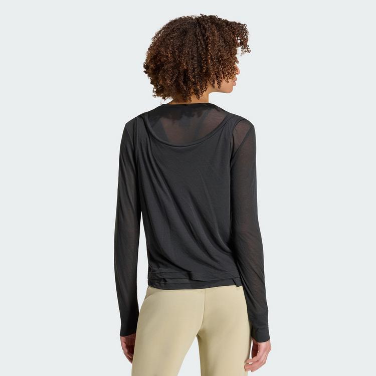 adidas adidas SOFT LUX LONGSLEEVE, TRANSPARENT Tanktop Damen - Black - 1 | SportScheck