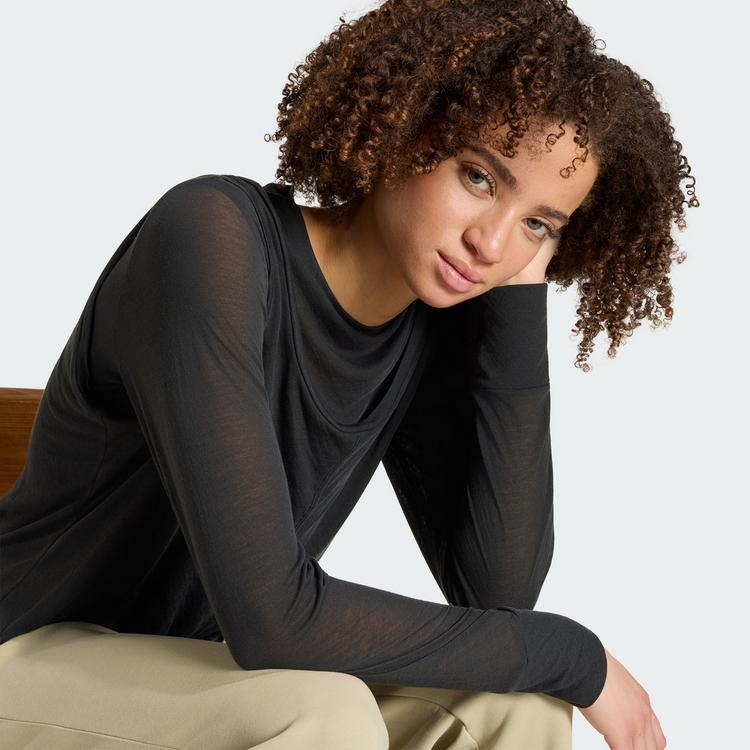 adidas adidas SOFT LUX LONGSLEEVE, TRANSPARENT Tanktop Damen - Black - 0 | SportScheck