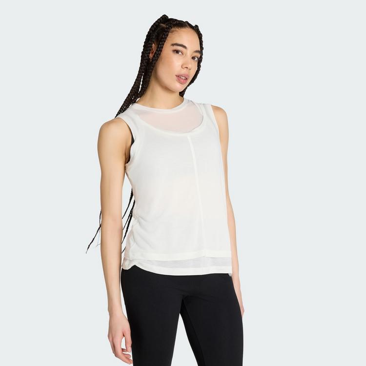adidas adidas SOFT LUX SHEER TANK TOP Tanktop Damen - Off White - 0 | SportScheck