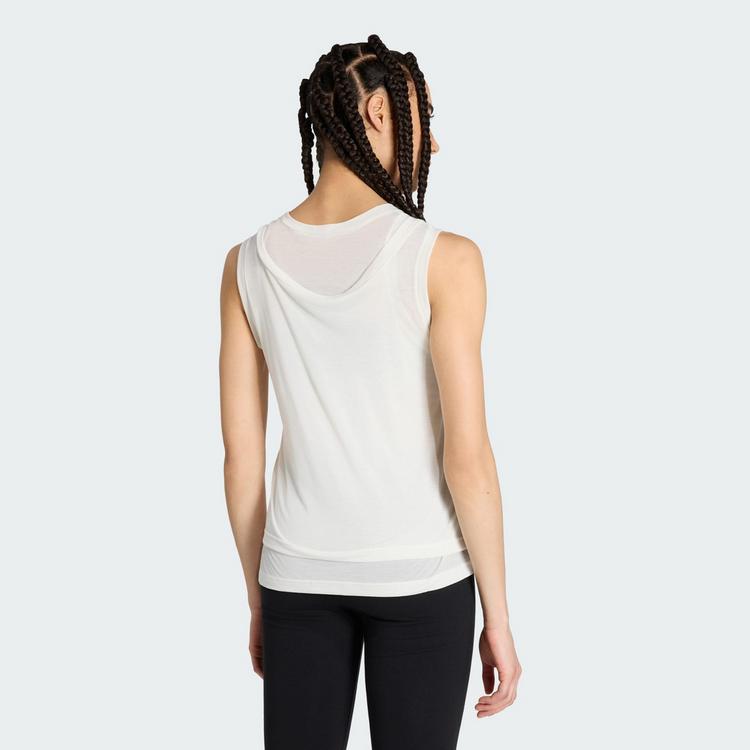 adidas adidas SOFT LUX SHEER TANK TOP Tanktop Damen - Off White - 1 | SportScheck