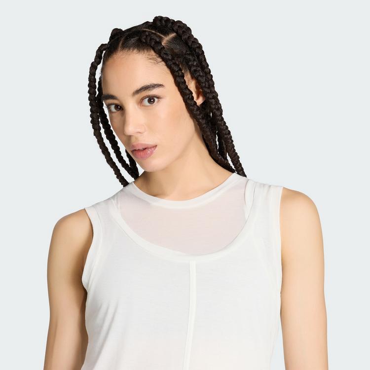adidas adidas SOFT LUX SHEER TANK TOP Tanktop Damen - Off White - 0 | SportScheck
