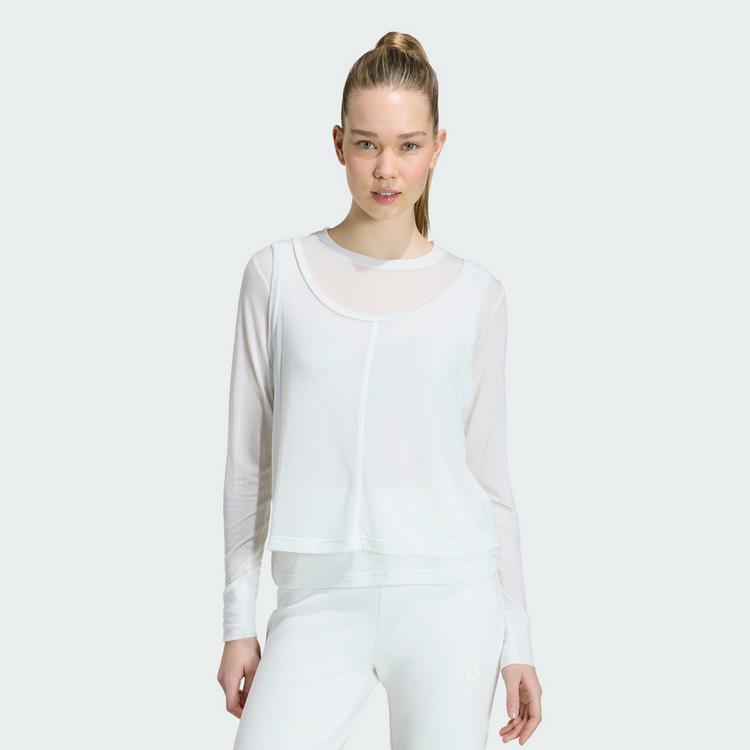 adidas adidas SOFT LUX LONGSLEEVE, TRANSPARENT Tanktop Damen - Off White - 0 | SportScheck