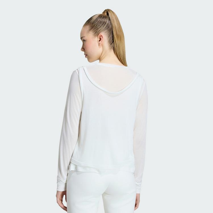adidas adidas SOFT LUX LONGSLEEVE, TRANSPARENT Tanktop Damen - Off White - 1 | SportScheck