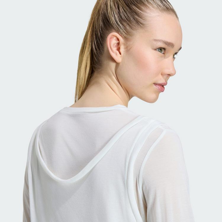 adidas adidas SOFT LUX LONGSLEEVE, TRANSPARENT Tanktop Damen - Off White - 0 | SportScheck