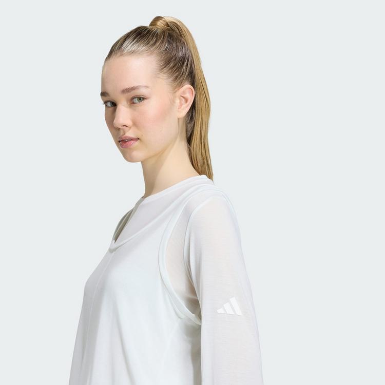 adidas adidas SOFT LUX LONGSLEEVE, TRANSPARENT Tanktop Damen - Off White - 1 | SportScheck
