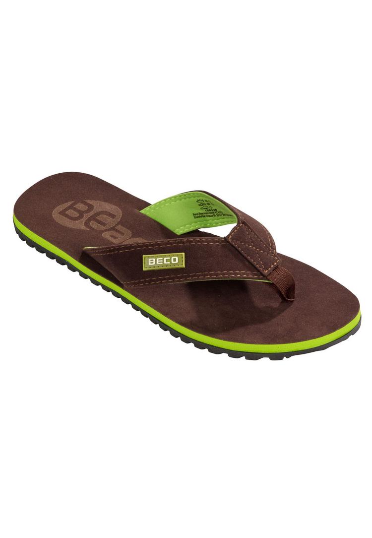 BECO BEERMANN BECO BEERMANN BEactive V-Strap Badelatschen - dunkelbraun-gr&uuml;n - 0 | SportScheck