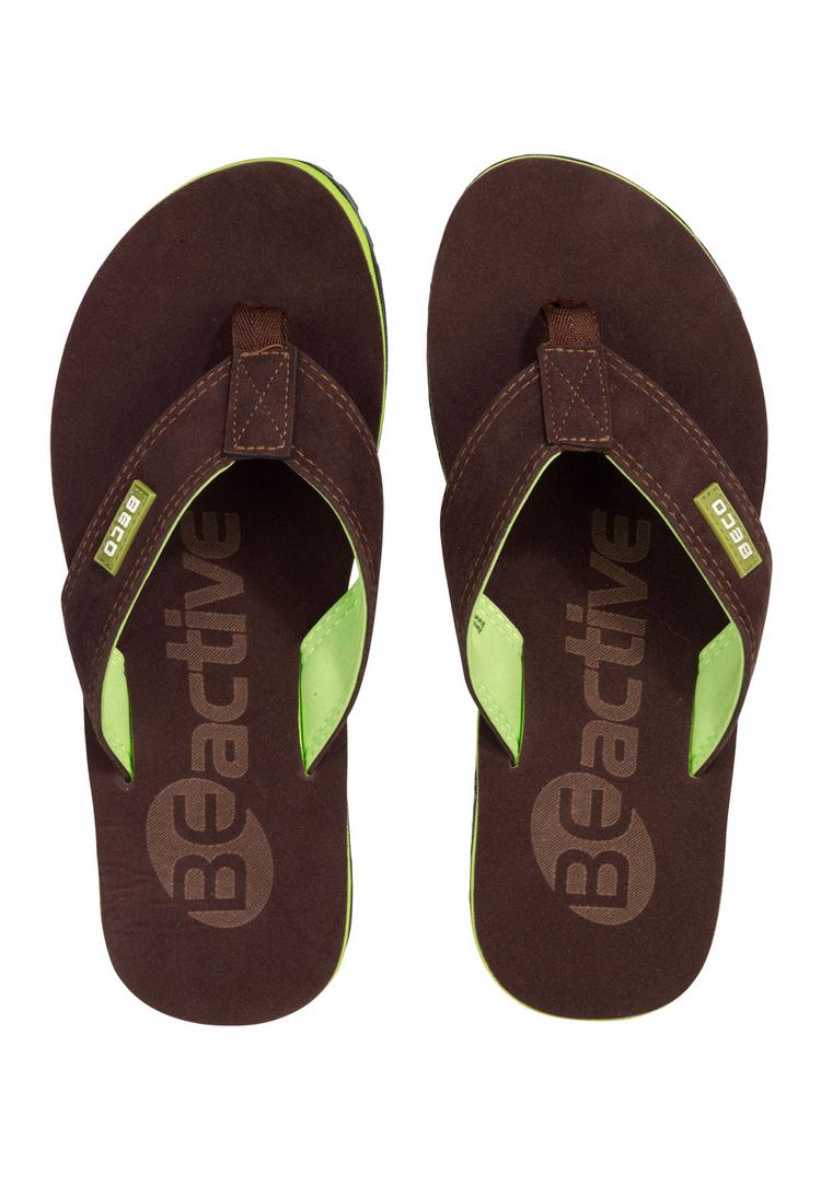 BECO BEERMANN BECO BEERMANN BEactive V-Strap Badelatschen - dunkelbraun-gr&uuml;n - 3 | SportScheck