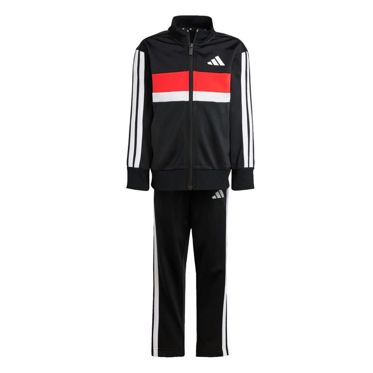 adidas adidas Seasonal Essentials Tiberio 3-Streifen Trainingsanzug Kinder - Black / White / Pure Ruby - 0 | SportScheck