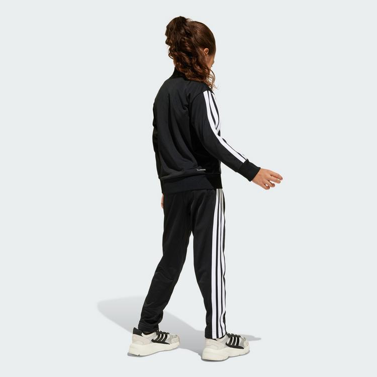 adidas adidas Seasonal Essentials Tiberio 3-Streifen Trainingsanzug Kinder - Black / White / Pure Ruby - 1 | SportScheck