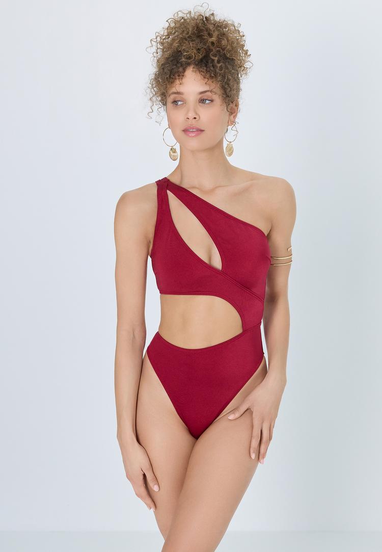 LSCN by Lascana LSCN by Lascana Monokini Badeanzug Damen - red wine - 1 | SportScheck
