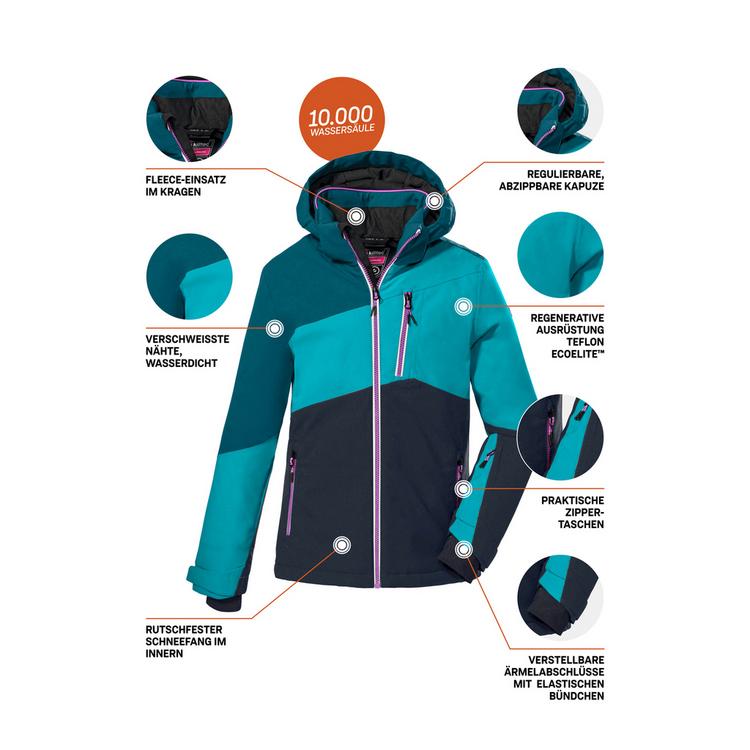 KILLTEC KILLTEC KSW 166 GRLS SKI JCKT Skijacke Kinder - T&uuml;rkis242 - 7 | SportScheck