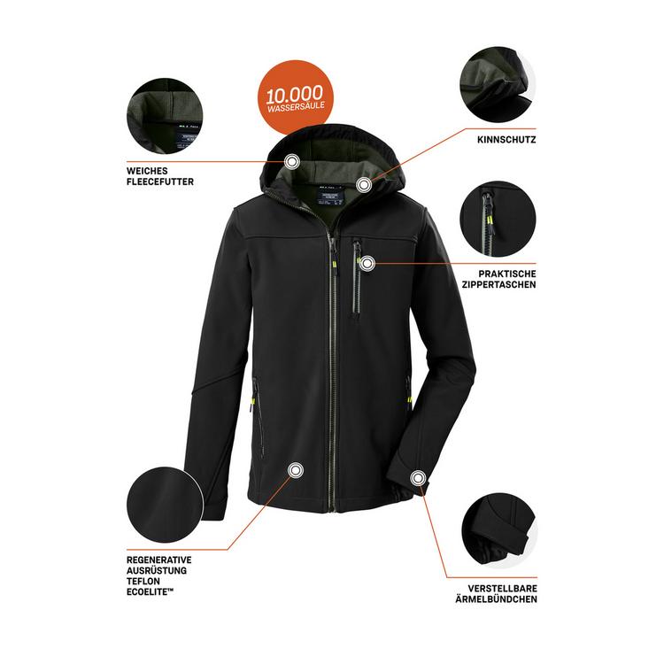 KILLTEC KILLTEC Funktionsjacke Softshelljacke Jungen - Schwarz0110 - 8 | SportScheck