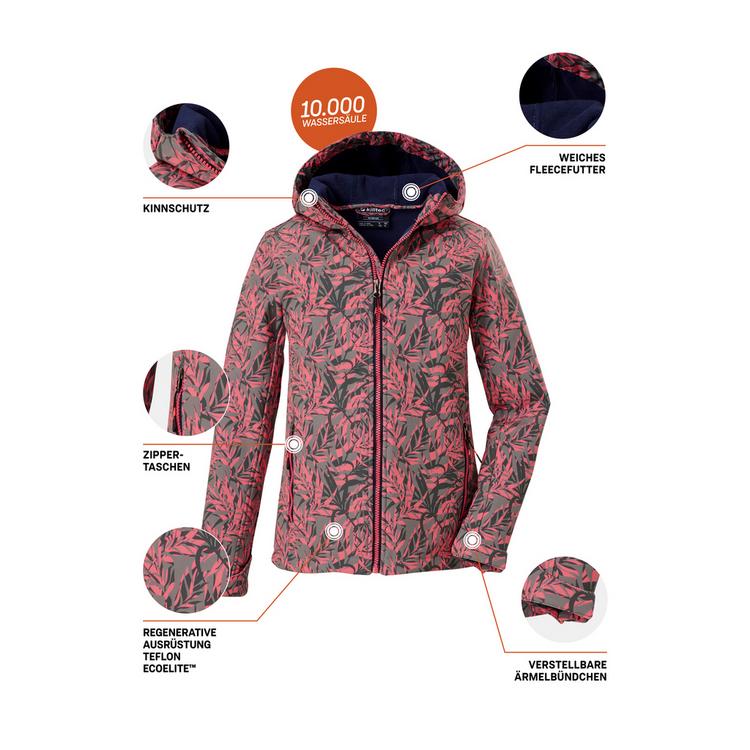 KILLTEC KILLTEC M&auml;dchen Softshelljacke Print Softshelljacke Kinder - Gr&uuml;n - 8 | SportScheck