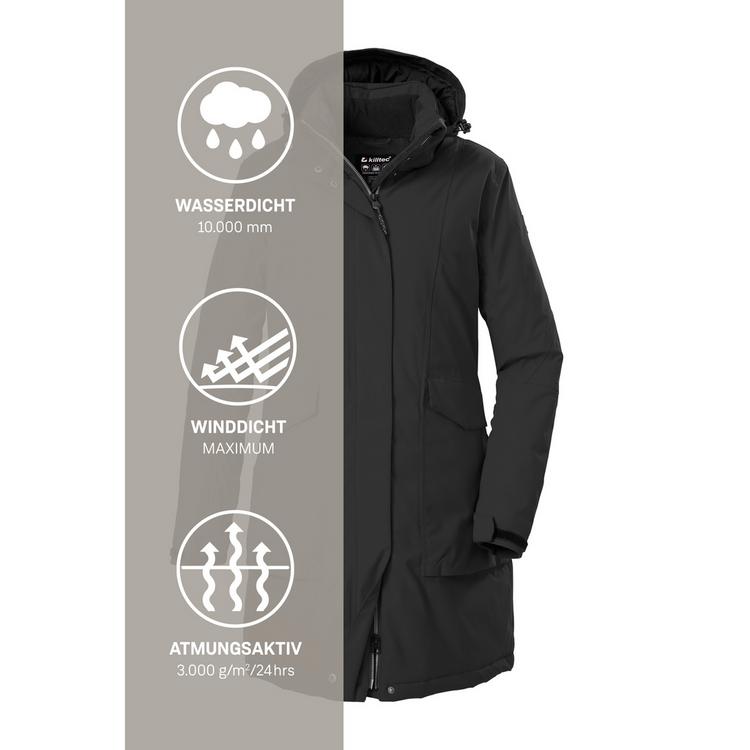 KILLTEC KILLTEC Damen Funktionsparka Funktionsmantel Damen - Schwarz0110 - 9 | SportScheck