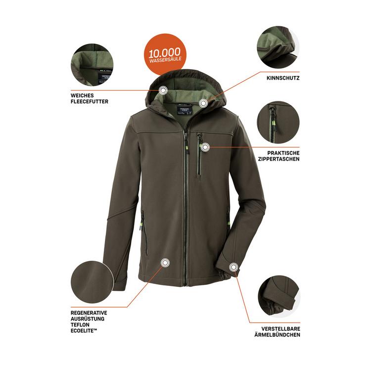 KILLTEC KILLTEC Funktionsjacke Softshelljacke Jungen - Gr&uuml;n201 - 8 | SportScheck