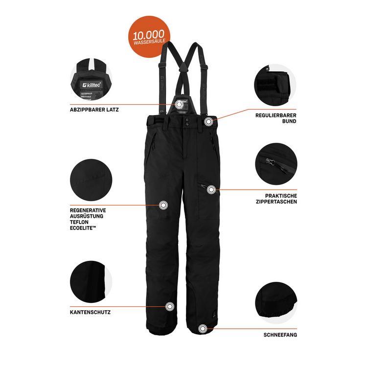 KILLTEC KILLTEC Latzhose Skihose Jungen - Schwarz0110 - 8 | SportScheck