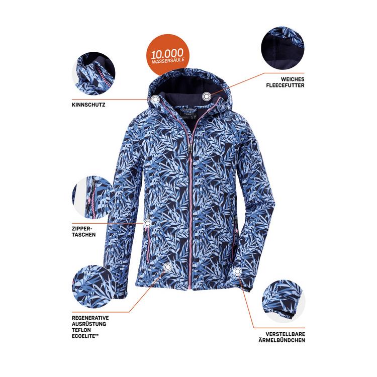 KILLTEC KILLTEC M&auml;dchen Softshelljacke Print Softshelljacke Kinder - Blau3044 - 7 | SportScheck