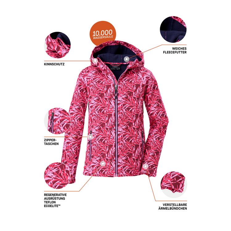 KILLTEC KILLTEC M&auml;dchen Softshelljacke Print Softshelljacke Kinder - Rose4034 - 8 | SportScheck