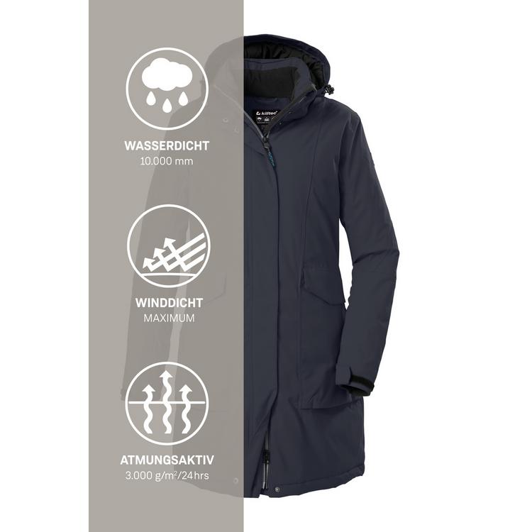 KILLTEC KILLTEC Damen Funktionsparka Funktionsmantel Damen - Blau3044 - 9 | SportScheck