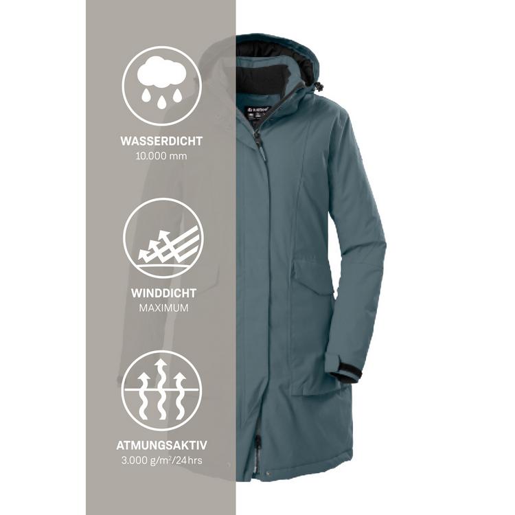 KILLTEC KILLTEC Damen Funktionsparka Funktionsmantel Damen - Blau305 - 9 | SportScheck