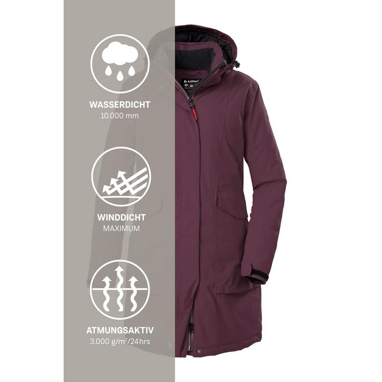 KILLTEC KILLTEC Damen Funktionsparka Funktionsmantel Damen - Pflaume4410 - 9 | SportScheck