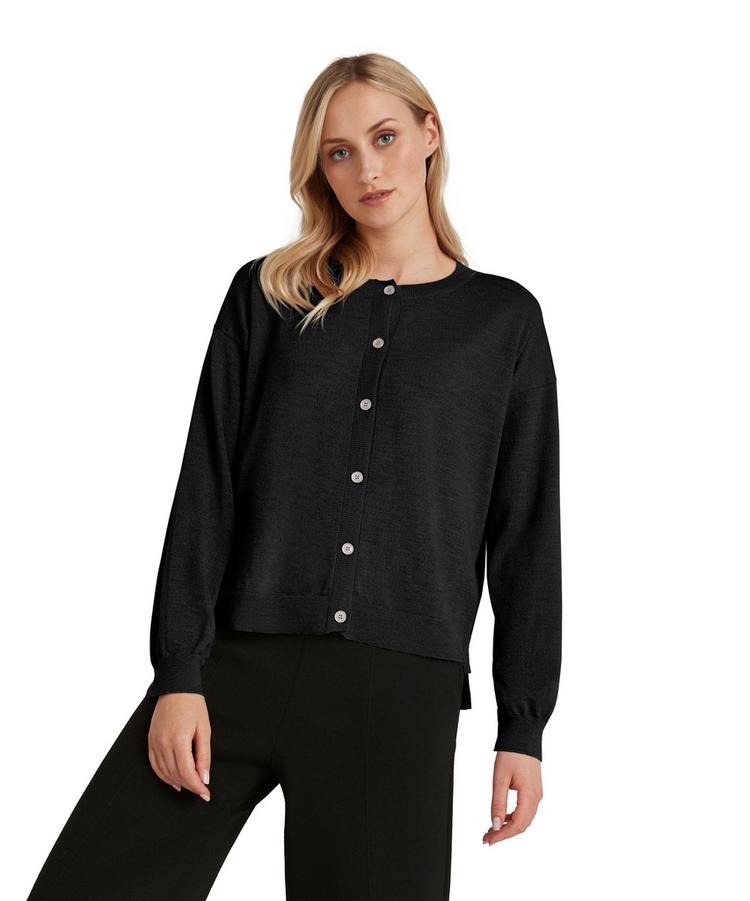 Falke Falke Cardigan New Merino Strickpullover Damen - black (3000) - 0 | SportScheck