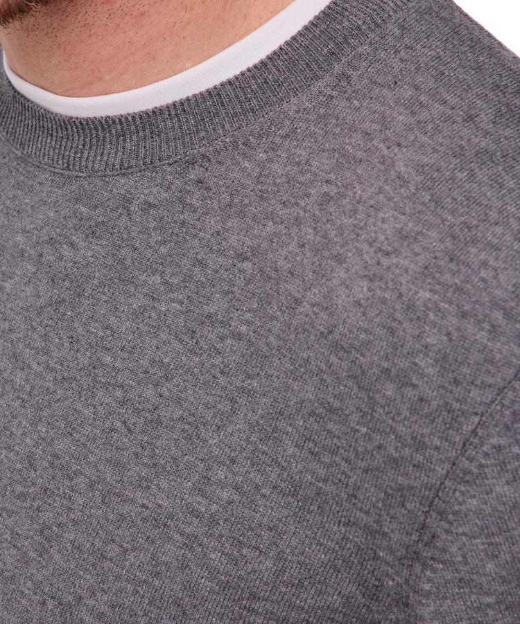 Falke Falke Cotton Crew Neck Strickpullover Herren - light greymel. (3390) - 4 | SportScheck