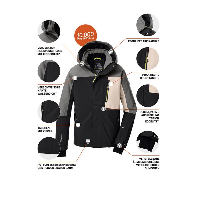 KILLTEC KILLTEC KSW 200 BYS SKI JCKT Skijacke Kinder - Schwarz0110 - 3 | SportScheck
