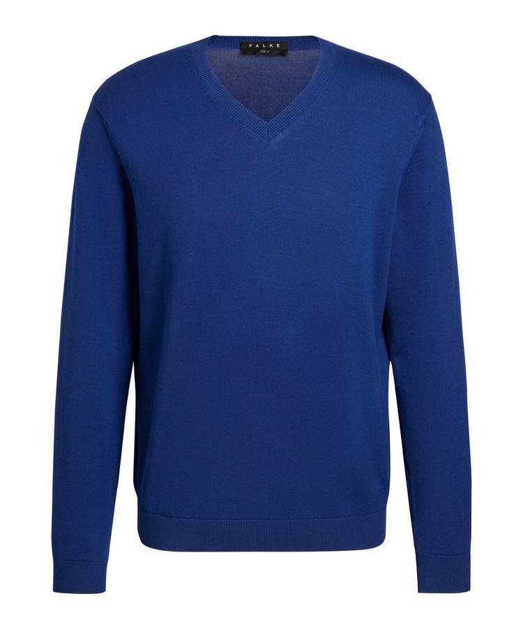Falke Falke Cotton V-Neck Strickpullover Herren - royal blue (6051) - 0 | SportScheck
