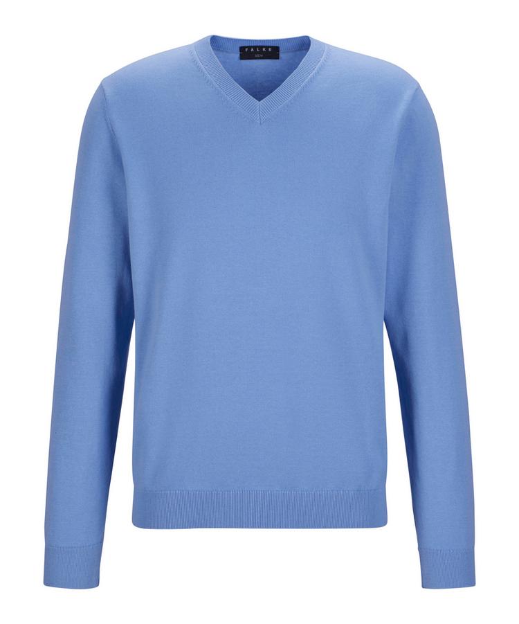 Falke Falke Cotton V-Neck Strickpullover Herren - bleue (6543) - 0 | SportScheck
