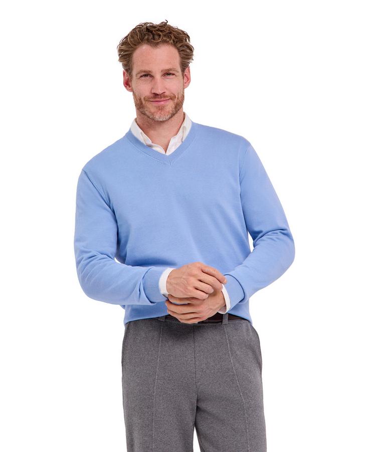 Falke Falke Cotton V-Neck Strickpullover Herren - bleue (6543) - 0 | SportScheck