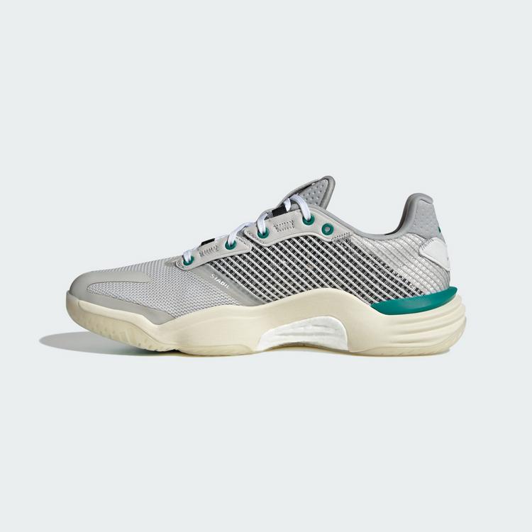 adidas adidas Stabil 16 Indoor Schuh Hallenschuhe - Grey One / Equipment Green / Off White - 5 | SportScheck