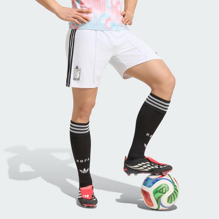 adidas adidas Belgien 26 Ausw&auml;rtsshorts Fu&szlig;ballshorts Herren - White / Black - 0 | SportScheck