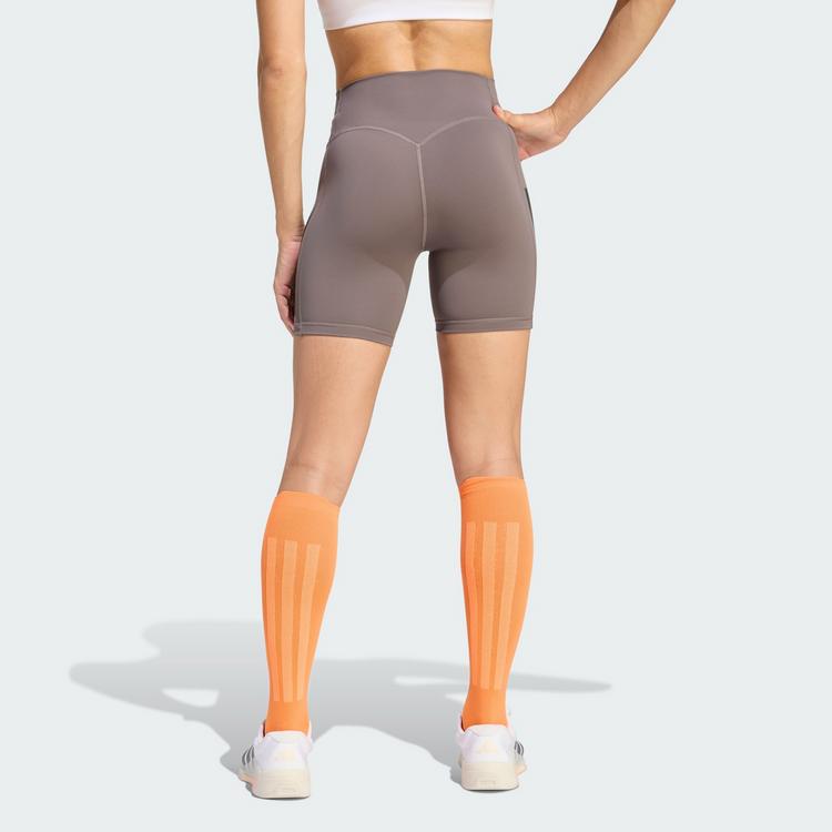 adidas adidas Optime Workout 3-Streifen kurze Leggings Tights Damen - Charcoal - 1 | SportScheck