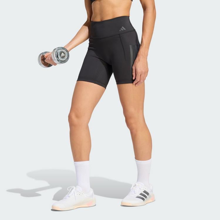 adidas adidas Optime Workout 3-Streifen kurze Leggings Tights Damen - Black - 0 | SportScheck