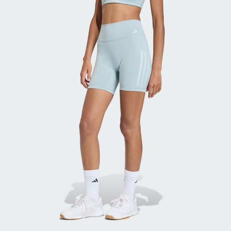 adidas adidas Optime Workout 3-Streifen kurze Leggings Tights Damen - Wonder Sage - 0 | SportScheck
