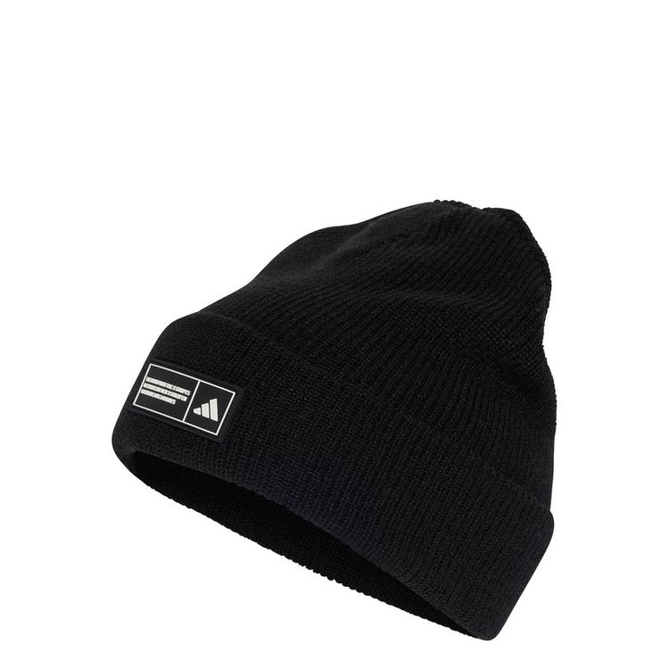 adidas adidas ESSENTIALS LABEL BEANIE MIT UMSCHLAG Beanie - Black / White - 0 | SportScheck