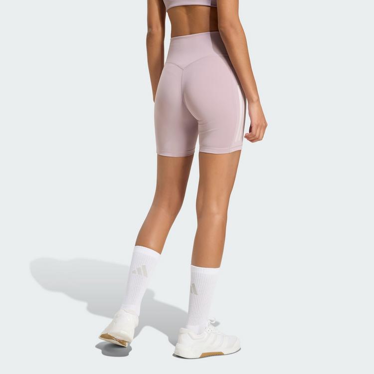 adidas adidas Optime Workout 3-Streifen kurze Leggings Tights Damen - Preloved Fig - 1 | SportScheck
