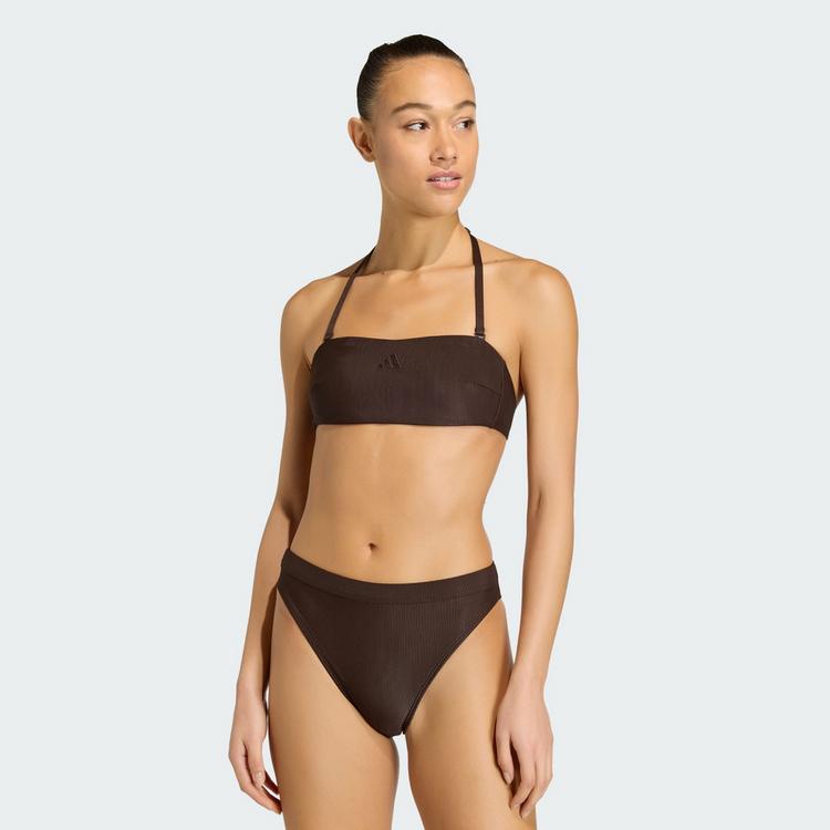adidas adidas Iconisea Ribbed Padded Bandeau Bikini Oberteil Damen - Aurora Coffee - 0 | SportScheck