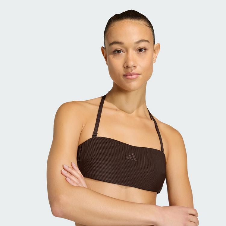adidas adidas Iconisea Ribbed Padded Bandeau Bikini Oberteil Damen - Aurora Coffee - 0 | SportScheck