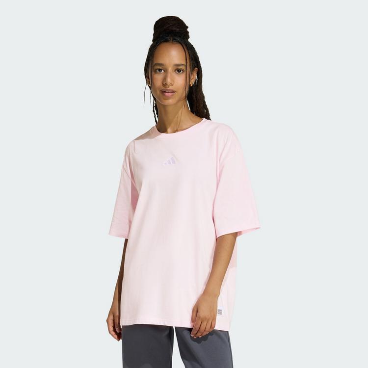 adidas adidas MINI EMBROIDERY OVERSIZED GRAPHIC T-Shirt Damen - Clear Pink / White - 0 | SportScheck