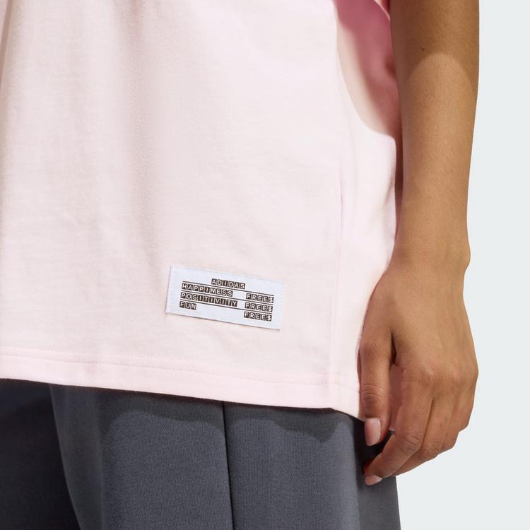 adidas adidas MINI EMBROIDERY OVERSIZED GRAPHIC T-Shirt Damen - Clear Pink / White - 1 | SportScheck