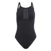 adidas Iconisea Ribbed Padded Badeanzug, d&uuml;nne Badeanzug Damen - Aurora Coffee