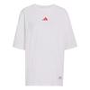 adidas MINI EMBROIDERY OVERSIZED GRAPHIC T-Shirt Damen - White / Pure Ruby