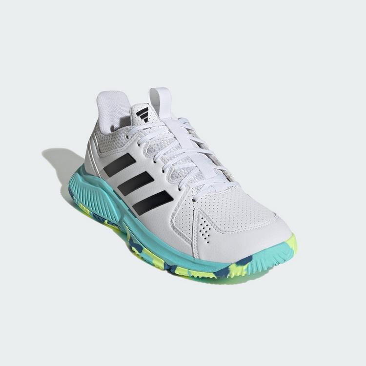adidas adidas Court Flight Schuhe Hallenschuhe Damen - Cloud White / Core Black / Flash Aqua - 3 | SportScheck