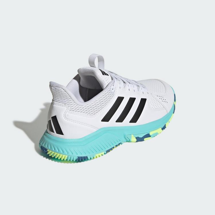 adidas adidas Court Flight Schuhe Hallenschuhe Damen - Cloud White / Core Black / Flash Aqua - 4 | SportScheck