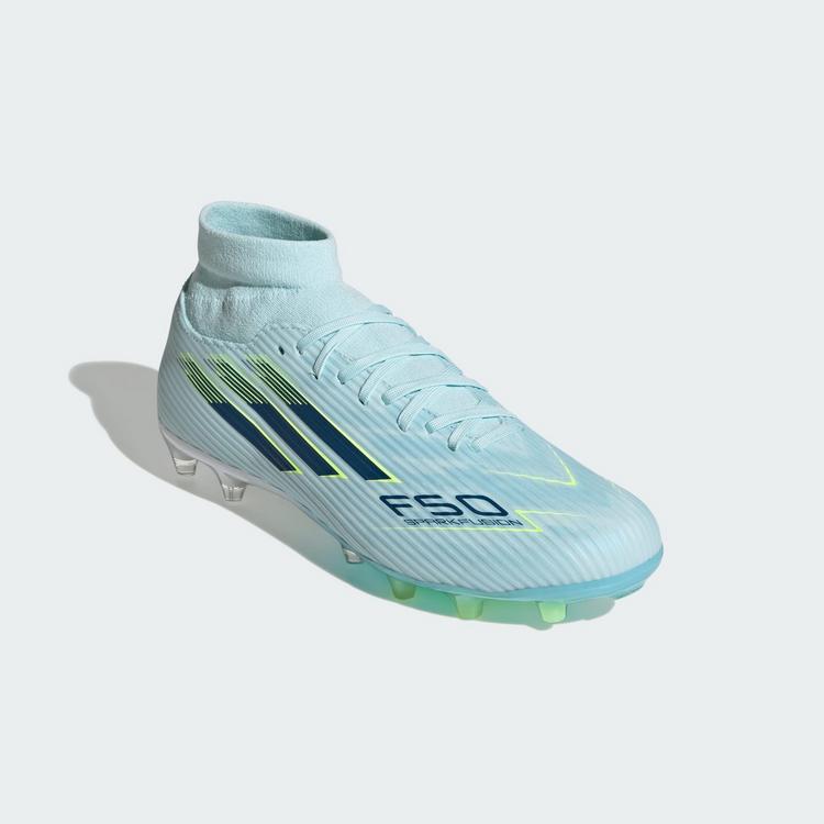 adidas adidas F50 SPARKFUSION LEAGUE Mid Cut Firm Fu&szlig;ballschuhe Damen - Almost Blue / Dusky Petrol / Hi-Res Yellow - 2 | SportScheck