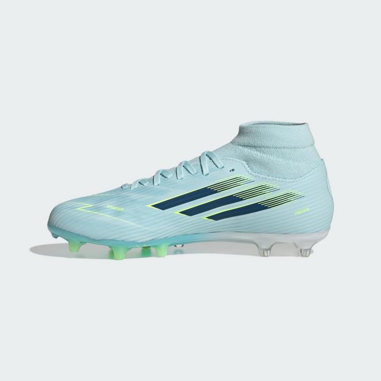 adidas adidas F50 SPARKFUSION LEAGUE Mid Cut Firm Fu&szlig;ballschuhe Damen - Almost Blue / Dusky Petrol / Hi-Res Yellow - 4 | SportScheck